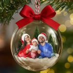 Custom Photo Family Is The Greatest Gift – Personalized 3D Acrylic Ball Ornament