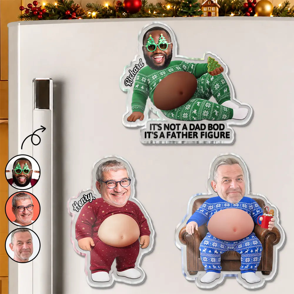 Custom Photo Poke Dad Bod Belly - Personalized Squishy Acrylic Fridge Magnet - Image 2