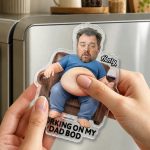 Custom Photo Poke Dad Bod Belly – Personalized Squishy Acrylic Fridge Magnet