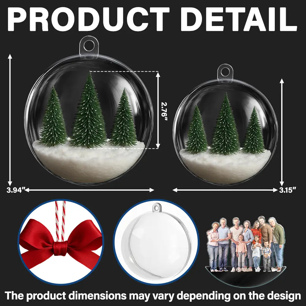 Custom Photo Family Is The Greatest Gift - Personalized 3D Acrylic Ball Ornament - Image 6