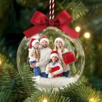Custom Photo Family Is The Greatest Gift – Personalized 3D Acrylic Ball Ornament