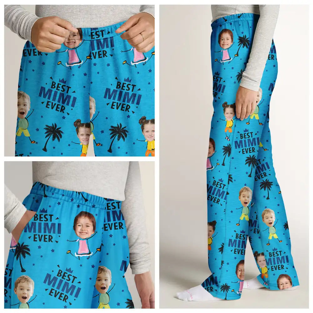 Custom Photo Best Dad Grandpa Ever - Personalized Pajama Pants - Image 4