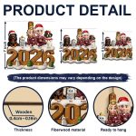 3D Effect Christmas Family And Dog Cat – Personalized Custom Shaped Wooden Ornament